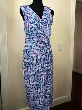 Lilly Pulitzer Blue Pink Floral Sheath Dress